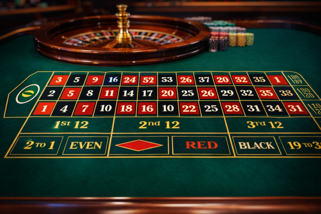 Roulette betting table layout